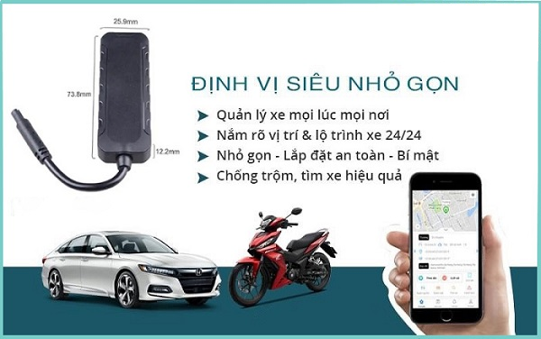 lắp thiết bị định vị xe máy tại Long An